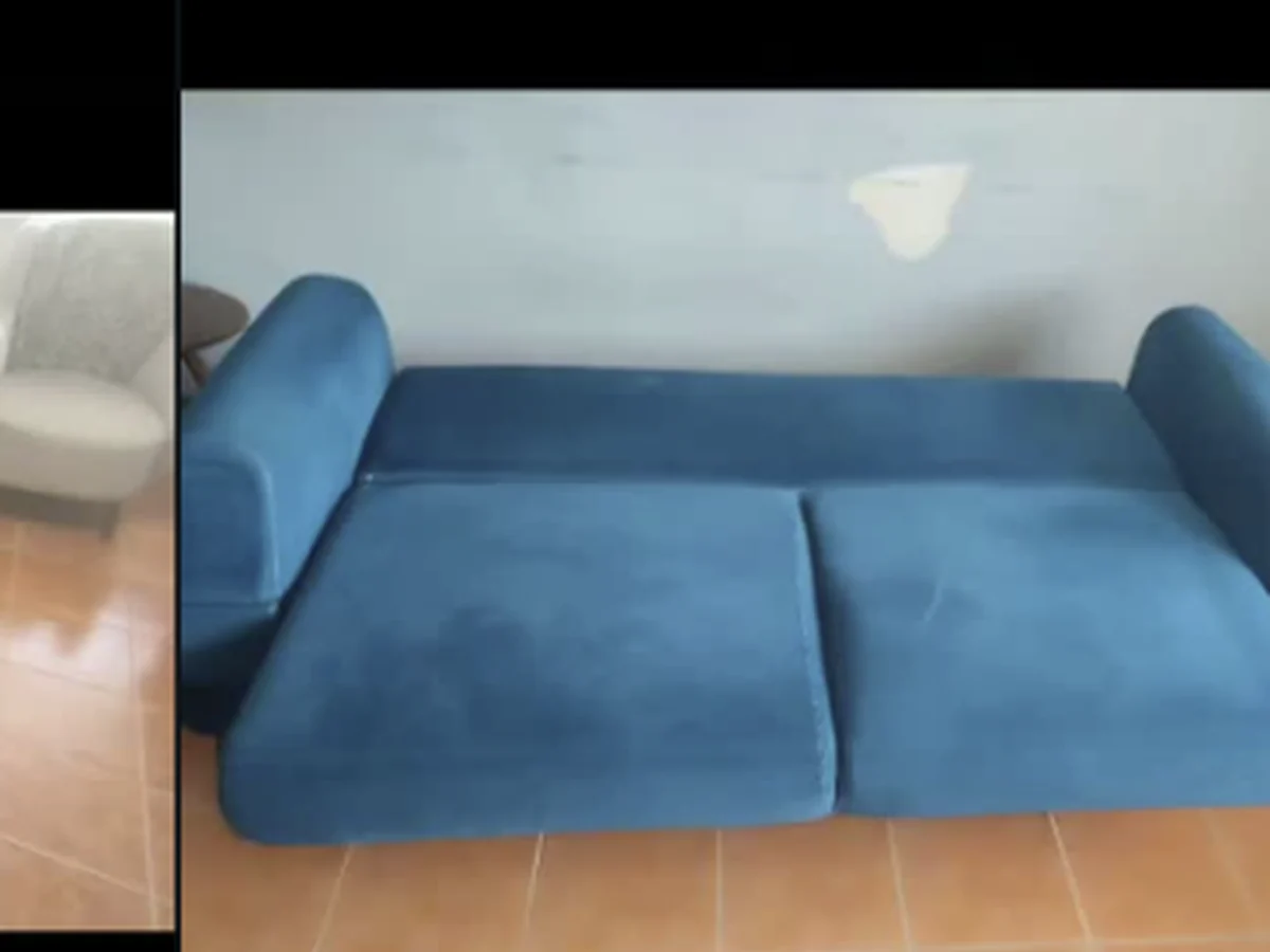 Mavi koltuk temizlik çalışması